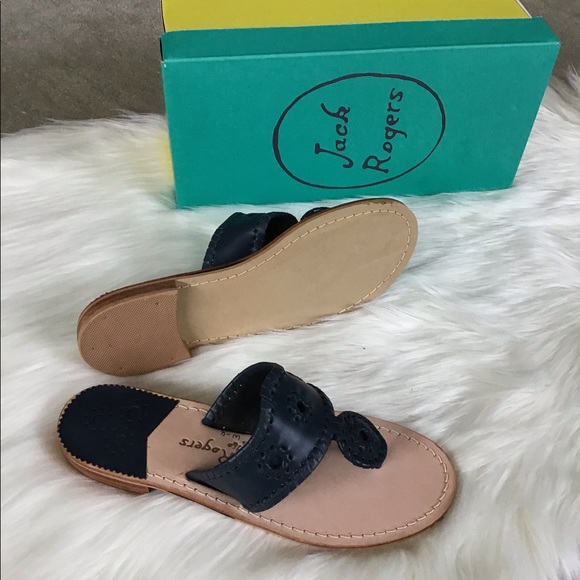 NEW JACK ROGERS Leather Flat Sandals - Picture 7 of 9